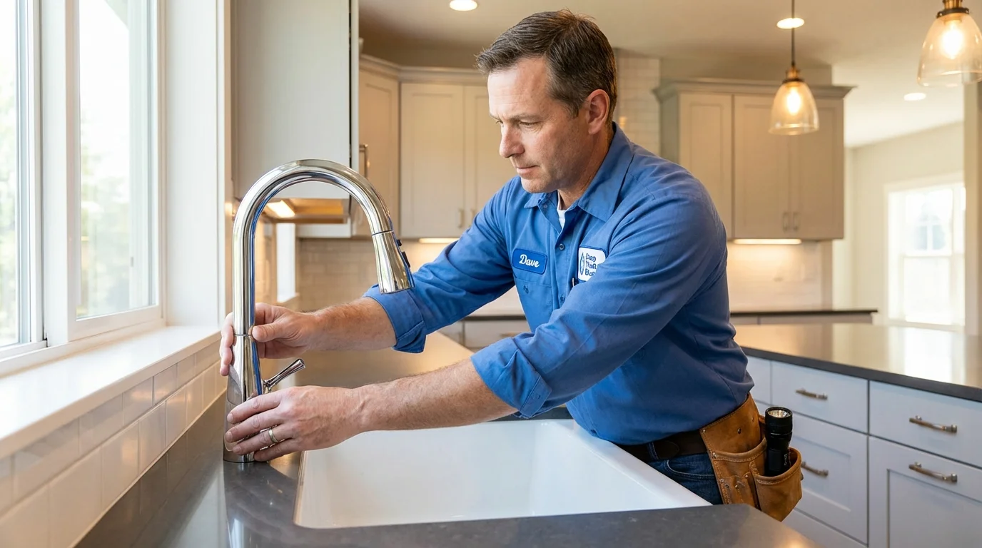 Kitchen faucet installation by Johns Plumbing LLC in Nanty Glo